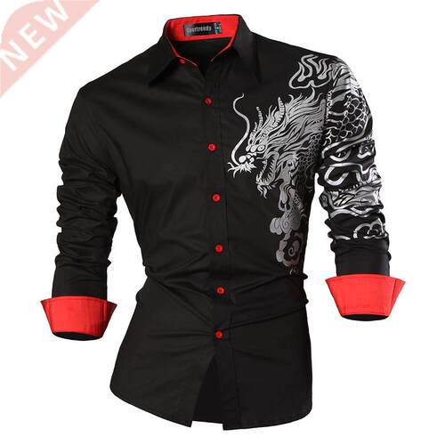 Sportren Men's Shirt Dress Casual Long Sleeve Slim Fit Fas