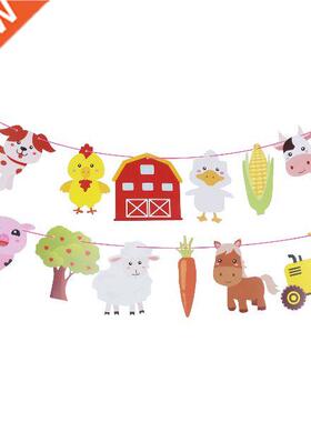 Frm Theme Prty Bnner niml Molding Crtoon Bunting