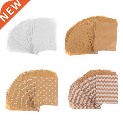 25pcs 18x13cm Wave Dot Kraft Paper Candy Biscuit Bags
