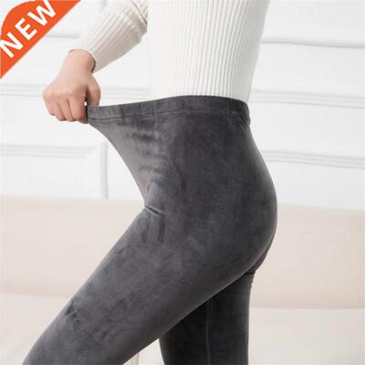 YRRETY Winter Leggings Knitting Velvet Casual High Elaic W