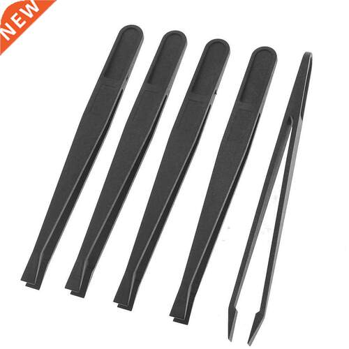 5 Pcs Manual Tool Plastic Flat Tip Anti-static Tweezer 12cm