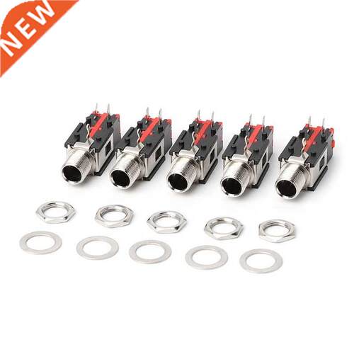 5PCS 6.35mm 1/4 2Pin Female Audio Stereo Phone Jack Headphon