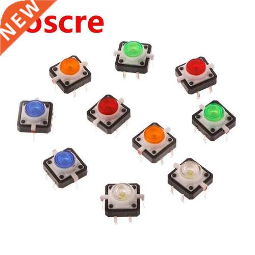 10 Pcs LED Light Momentary Tactile Tact Push Button Switch 1
