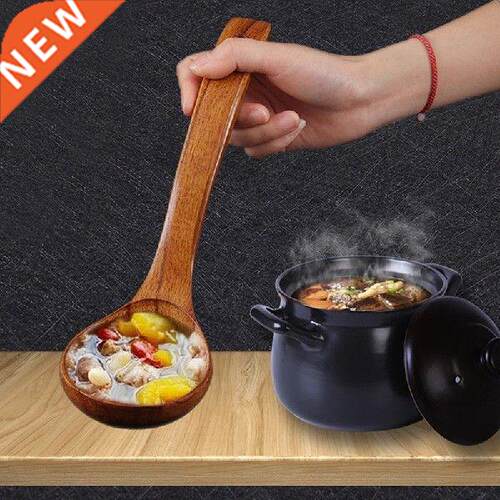 1PC Natural Wood Spoon Soup Ladle Wooden Cooking Scoop