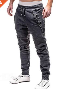New Casual Pants Men Solid Mid Wai Sreetwear Trousers Men