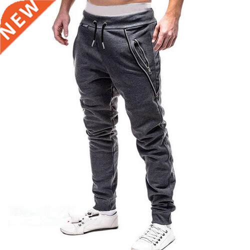 New Casual Pants Men Solid Mid Wai Sreetwear Trousers Men