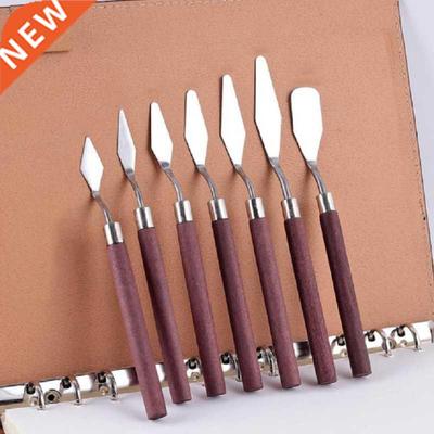 1-7Pcs ainless eel Spatula Kit Palette Gouache Supplies