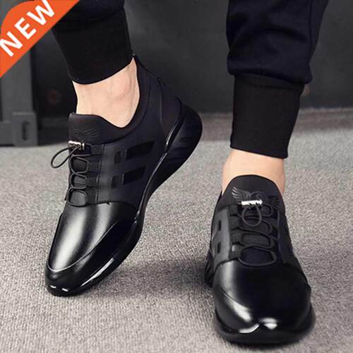 Mens Casual Shoes PU Leather Lace Up Heght ncrease 6cm 8cm