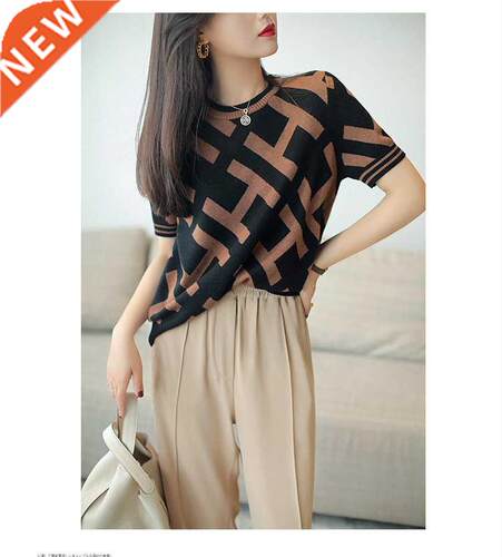 Short sleeve cashmere sweater women Summer Knitted Pullover