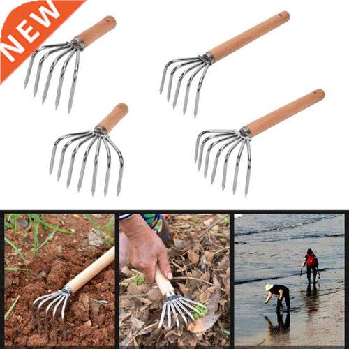 4 Types Stainless Steel Rake with 5/7 Teeth Sea Rake Soil Ra