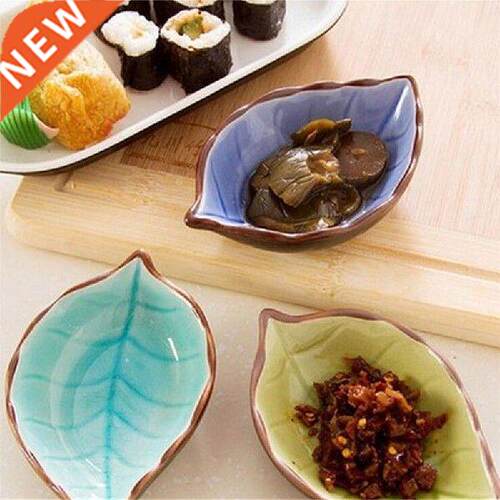 Handcraft Creative Leaves Ceramic Plates Japanese Sushi