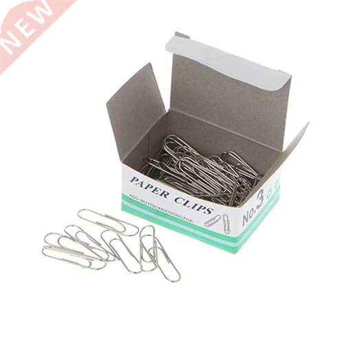 1 Set 75-85Pcs New Office Plain Steel Paper Clips 29mm Paper