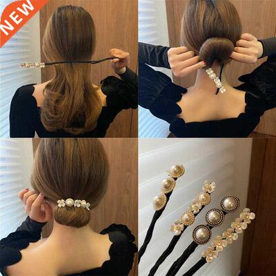 Vintage Shell Pearl Hairpin Bun Hairstyle Hair Stick Women E