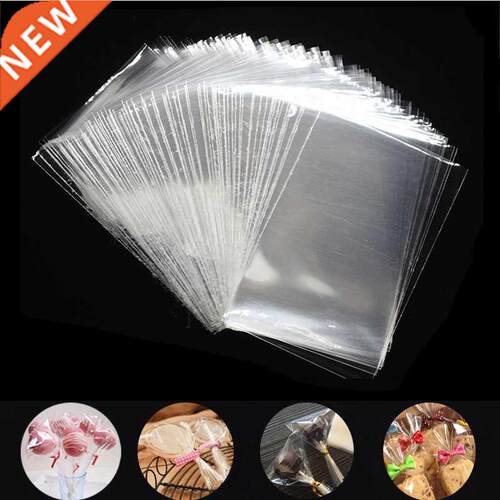 100Pcs Transparent Plastic Bags for Candy Lollipop Cookie Pa