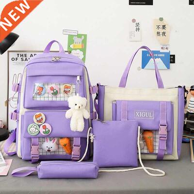 Kawaii Women Backpack Cartoon Student Girl School Bag Multi-