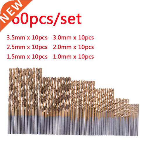 60pcs/Set New Titanium Coated High Speed Drill Bit Set Hex