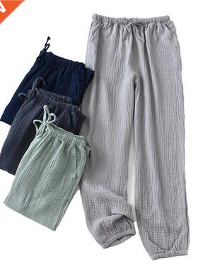 Washed 100% Cotton Men's Pajamas Home Pants Large Sze Loose