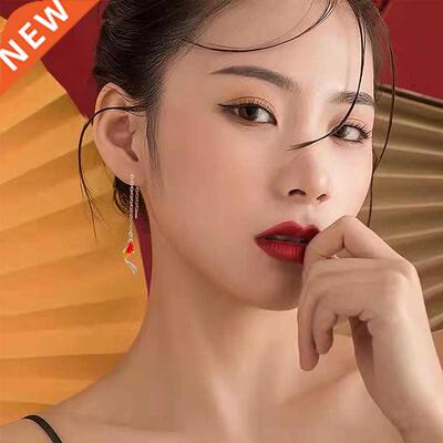 Good Luck Koi Ear Line Lucky Red Goldfish Silver Color Drop