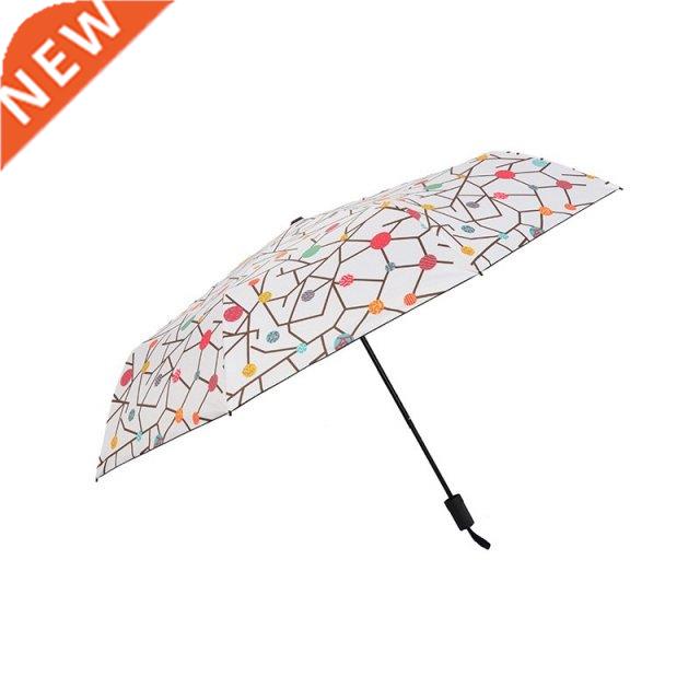 Vinyl Sunscreen Three-Fold Umbrella Sun Umbrella Fresh Small