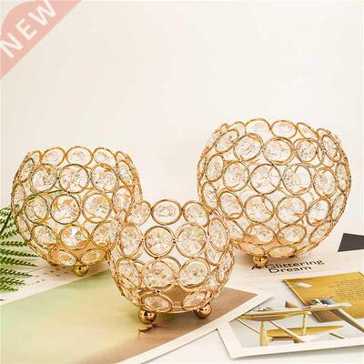 Candle Lantern Holders Crystal Tealight Gold Silver