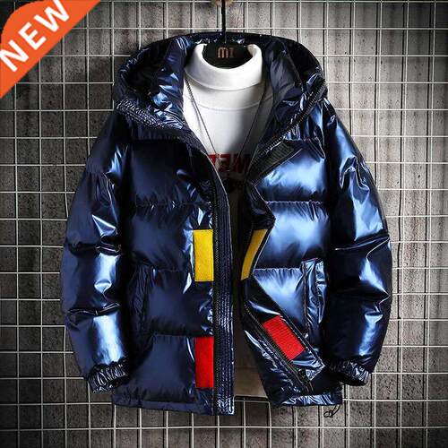 Thick Warm Men's Winter Solid Color Hooded Jacket Pa