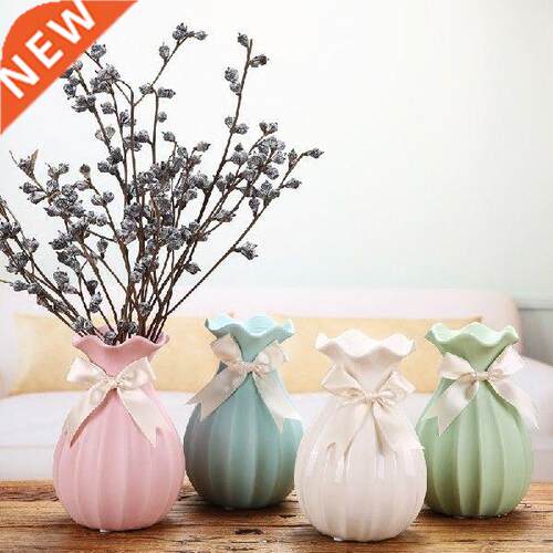 Colorful Bowknot Ceramics Vase Simple Vase Home Decoration