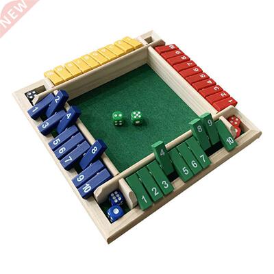 4 Players Shut The Box Game Wooden Deluxe Four Sided