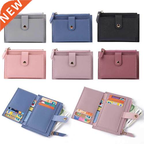 Men Women Fashion Solid Color Credit Card ID Card Multi-slot