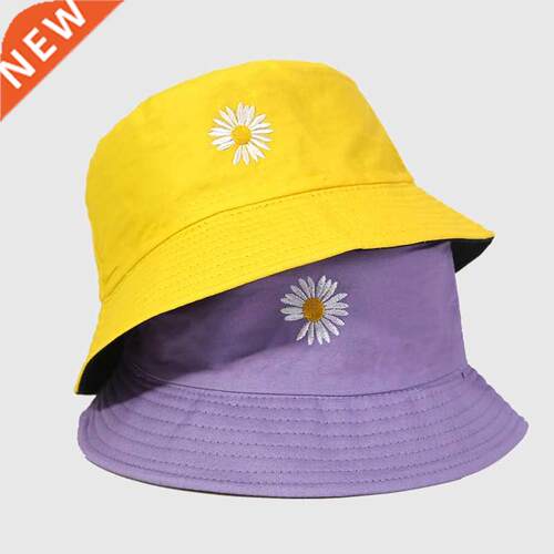 Little Embroidery Daisy Bucket Hats For Women And Men Summer