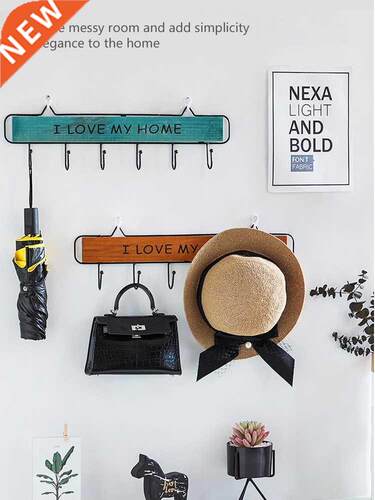 4/5/6Pcs Hook Wooden Wall-mounted Shelving Hang Storage Rack