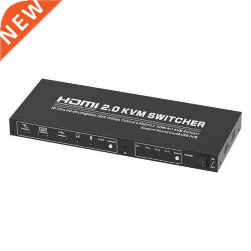 HDMI KVM Switcher HDMI 4 Port 4K@60Hz USB KVM Switcher Box W