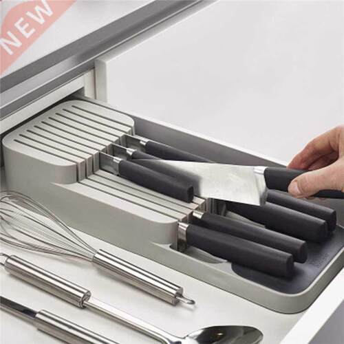 Knife Block Holder Plastic Cutlery Drawer Organizer Tray Ut