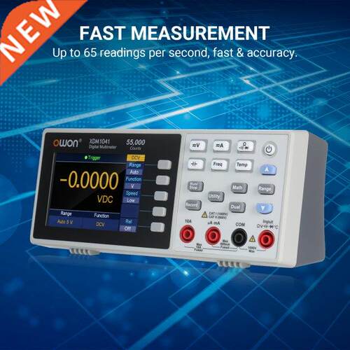 XDM1041 55,000 Counts Digital Multimeter 3.5-inch TFT LCD Sc