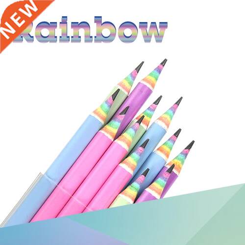 12Pcs/Box Paper Rainbow HB Pencils Writing Stationery for Sc