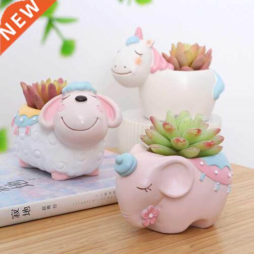 Creative Flower Pot Cartoon Elephant Puppy Resin Planters