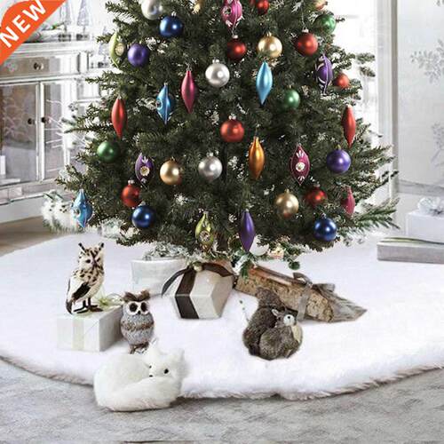 78/90/122cm White Plush Christmas Tree Skirt Aprons Christma