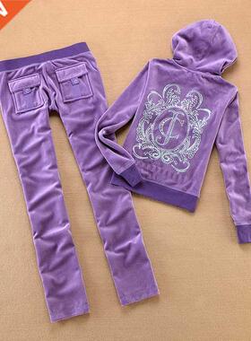 Spring/Fall 2022 Women's Brand Velvet Fabric Tracksuits Velo