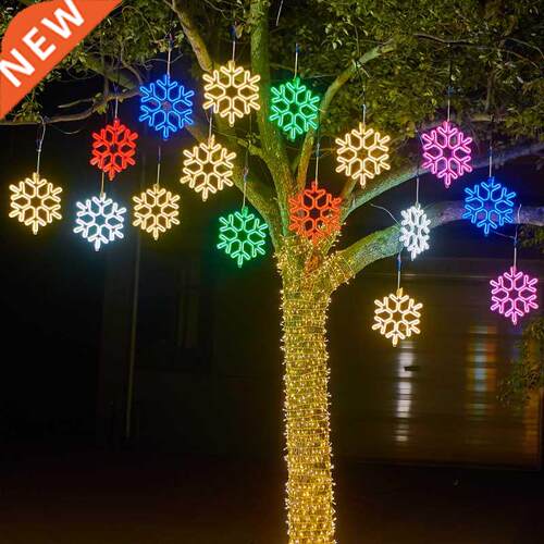 220V No Plug Snowflakes Christmas Garland Light Snowfall Han