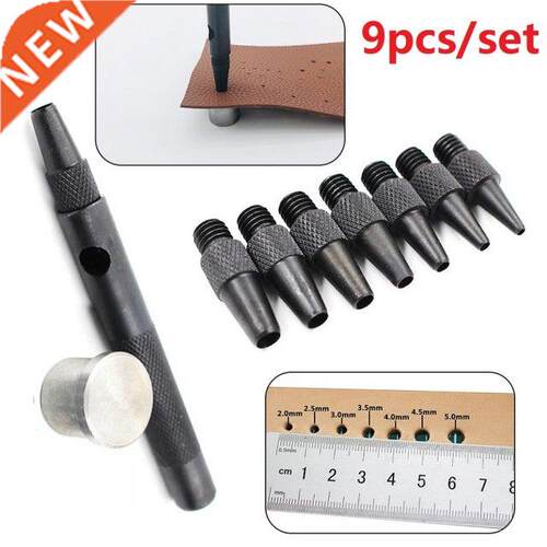9pcs Hole Punch Screw Removable Book Drill Auto With 7 Size