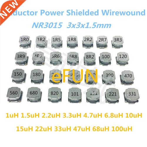 50PCS D Inductor Power Shielded Wirewound NR3015 3x3x1.5mm 1