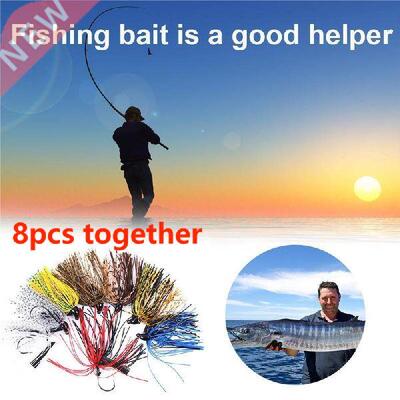 Fishing Lures 8pcs Spinnerbait Buzzbait Anti-barb Black