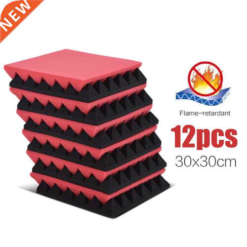 12 Pack High Density 30 * 30cm Studio Acoustic Foams Flame-r