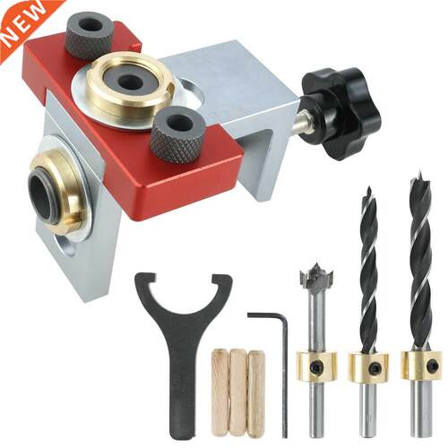 Pocket Hole Drill Jig W/ 8/10/15mm Drill Bit Aluminum Drill