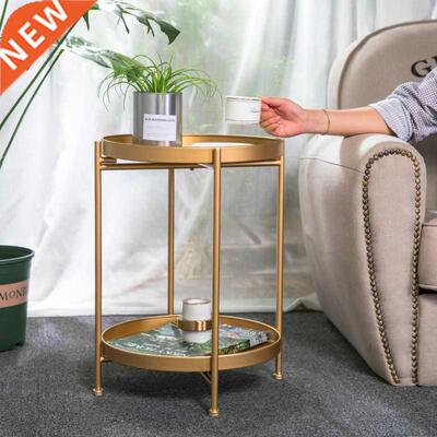 Nordc Smple ron Double-layer Small Tea Table Corners Roun