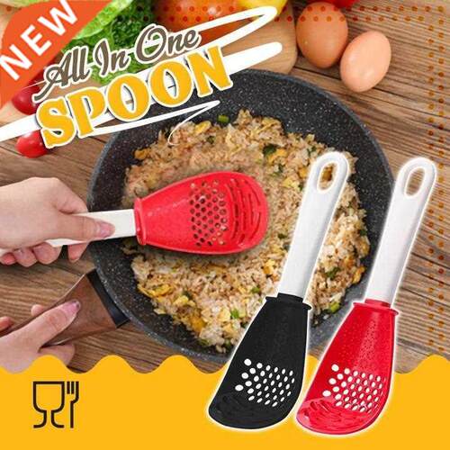 Multifunctional Kitchen Cooking Spoon Heat-resistant Hanging
