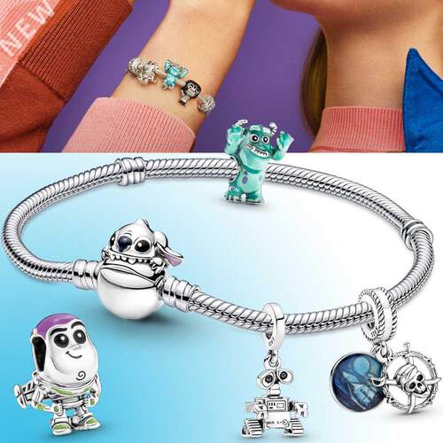 2022 NEW S925 Silver Charm pilot crayon gold fly key Charm F