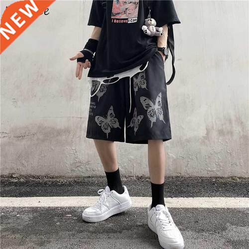 Shorts Men Ins Butterfly Printed Chic Teens Couples High Set