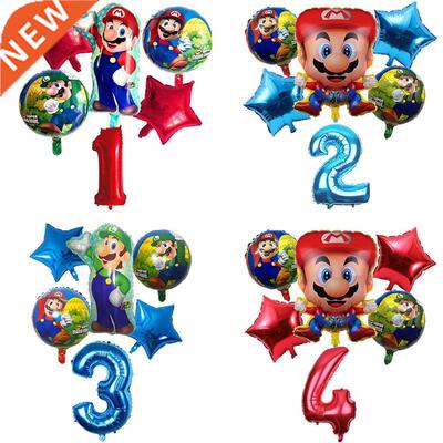 6pcs Super Mario Balloons Children birthday party decoration
