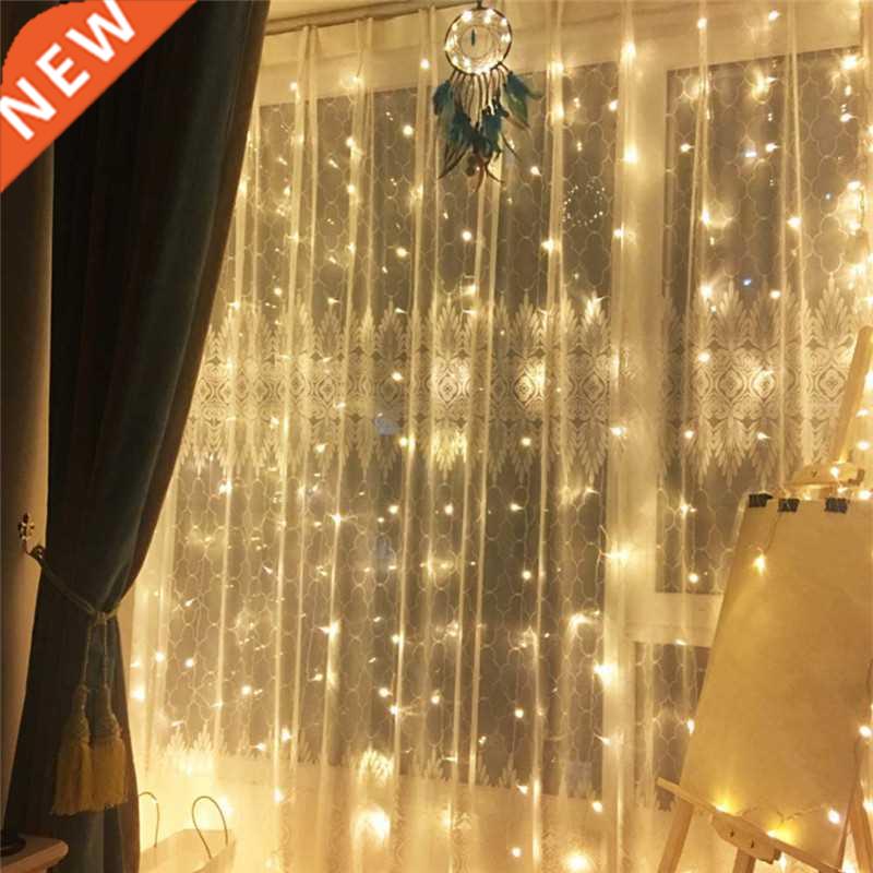 300LED Holiday Restaurant Curtain Lights 8 Modes With Remote