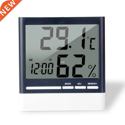Large Screen Date Temperature Monitor Humidity Thermometer A
